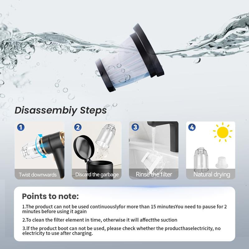 Powerful Handheld Wireless Vacuum Cleaner, with Strong Suction for Home | Car | Desktop Cleaning, Car Detailing Accessories, Cleaning Supplies